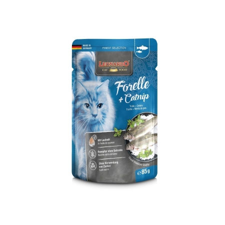 Leonardo Trout & Catnip 85g - gourmet wet food for adult cats at Aquapet Kenya