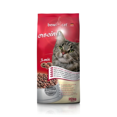 Bewi Cat Crocinis 3-mix 20kg premium cat food at Aquapet Kenya
