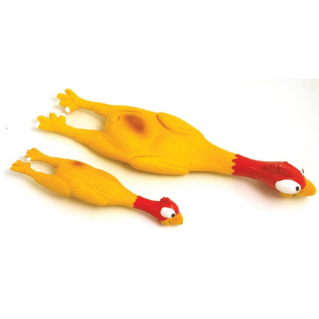 Chic Squeaky Chicken dog toy with realistic design at Aquapet Kenya