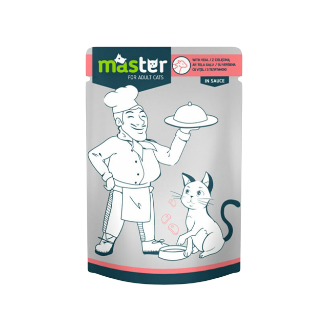 Club 4 Paws Master Cat Veal In Sauce 80g