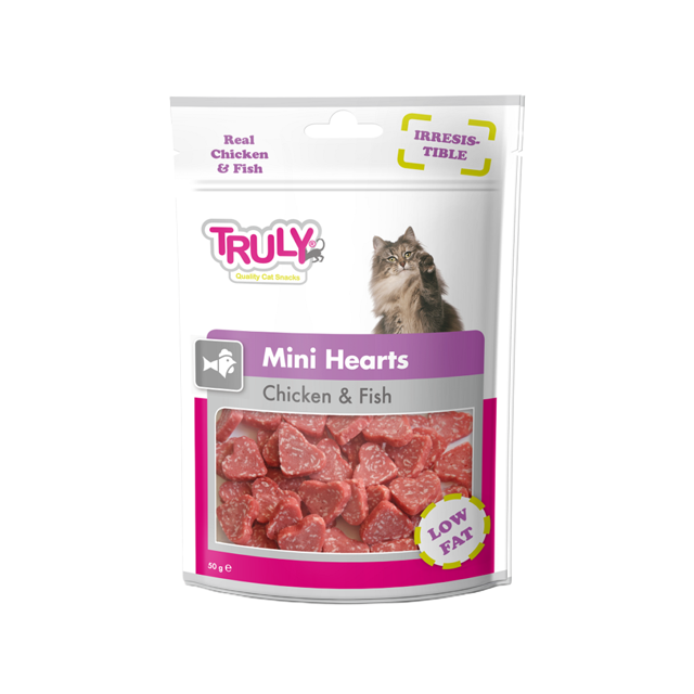 Truly Mini Hearts Chicken & Fish For Cat 50g #CC-10S