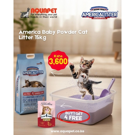 America Baby Powder Cat Litter 15Kg