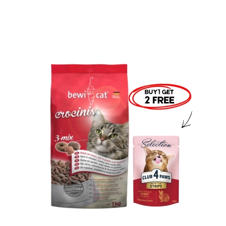 Bewi Cat Crocinis 3 Mix 1Kg