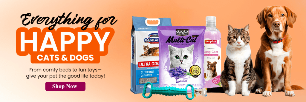 Aquapet Cat and Dog Food section showcasing a variety of premium pet food products for cats and dogs