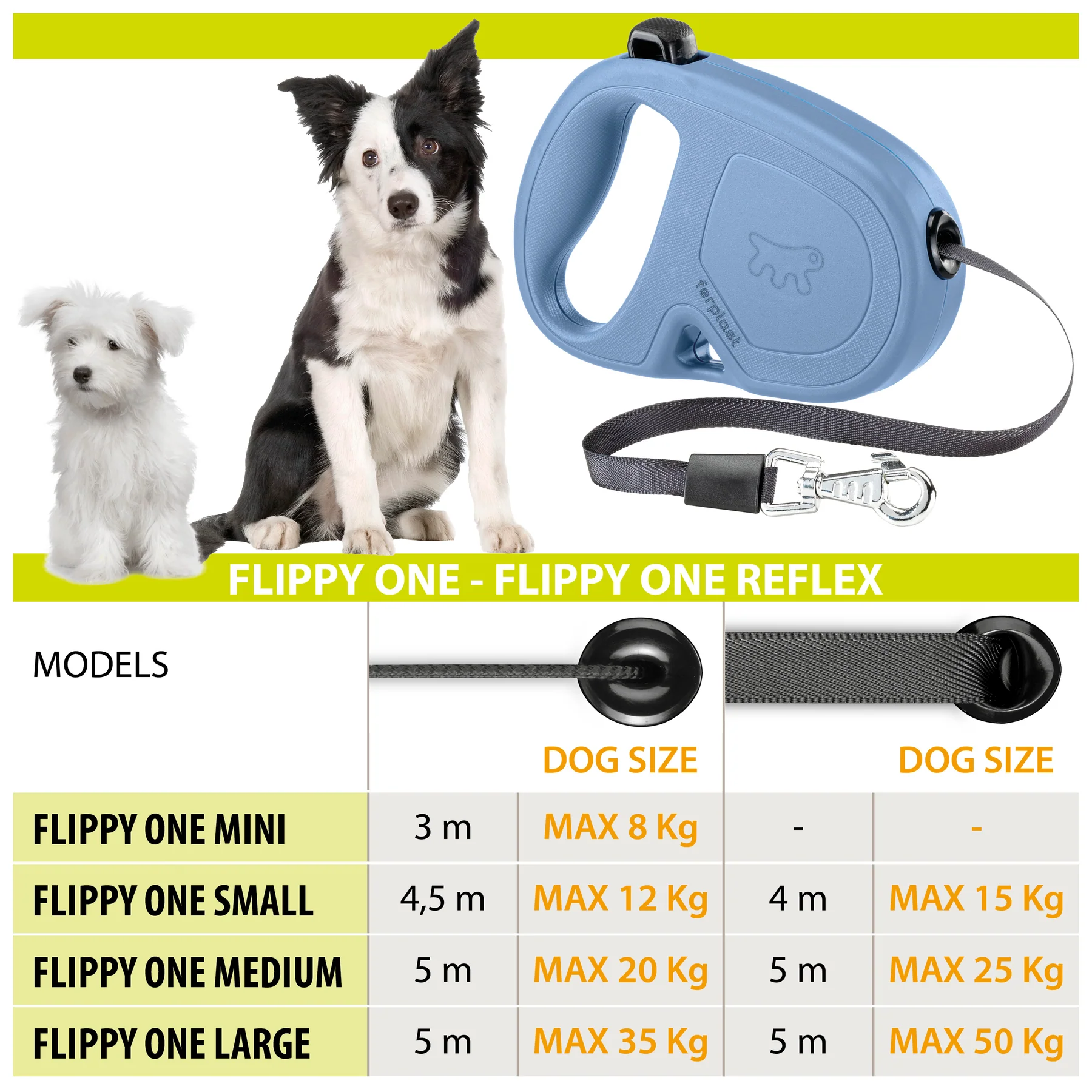 Ferp Flippy One Retractable Leash - M