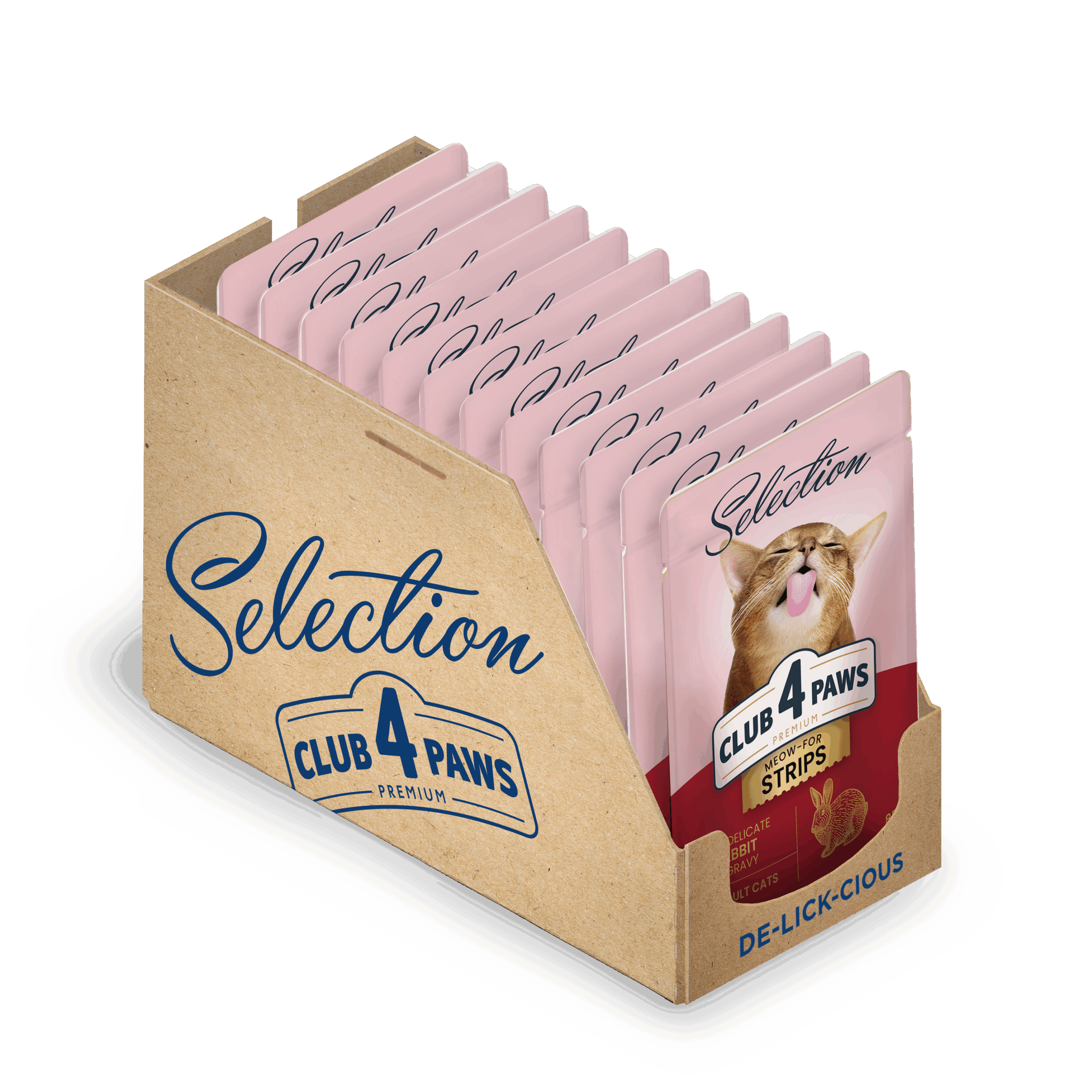 Club4Paws Cat Strips Rabbit In Gravy Family Pack