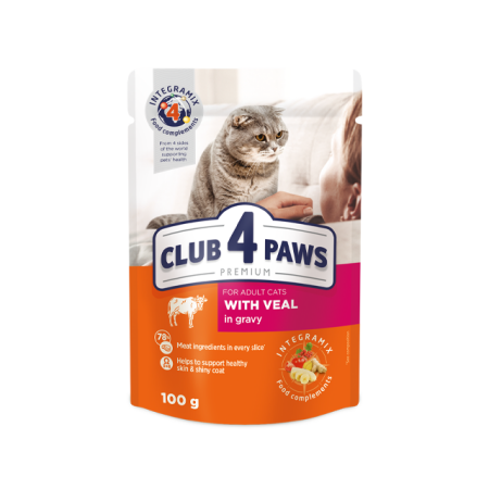 Club 4 Paws Cat Veal In Gravy 100g