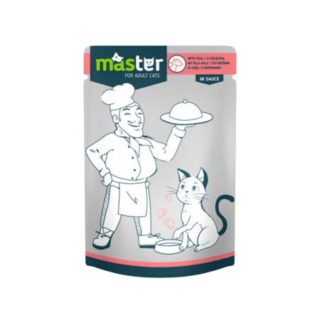 Club 4 Paws Master Cat Veal In Sauce 80g