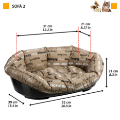 Alternative view of Ferplast Sofa 2 Pet Bed + Basin - Tortora