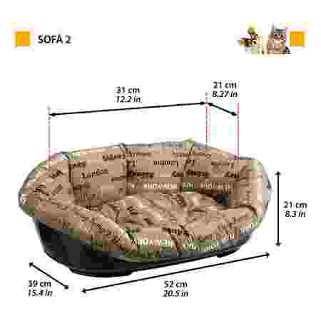 Alternative view of Ferplast Sofa 2 Pet Bed + Basin - Tortora