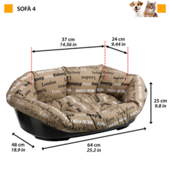 Alternative view of Ferplast Sofa 4 Pet Bed + Basin - Tortora