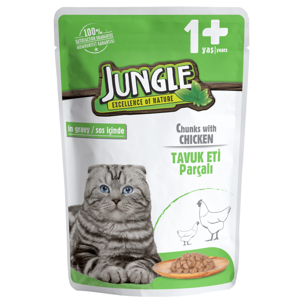Jungle Adult Cat Food- Chicken in Jelly 100g